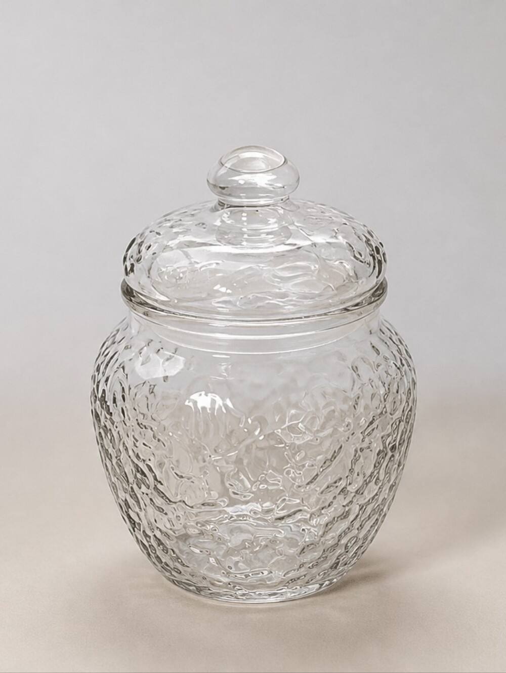 Clear Glass Decorative Cookie Jar with Lid